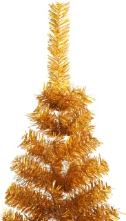 vidaXL Kunstkerstboom half 240 cm goudkleurig PET