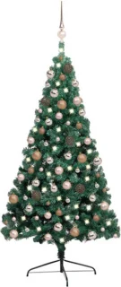 vidaXL Kunstkerstboom half 240 cm groen