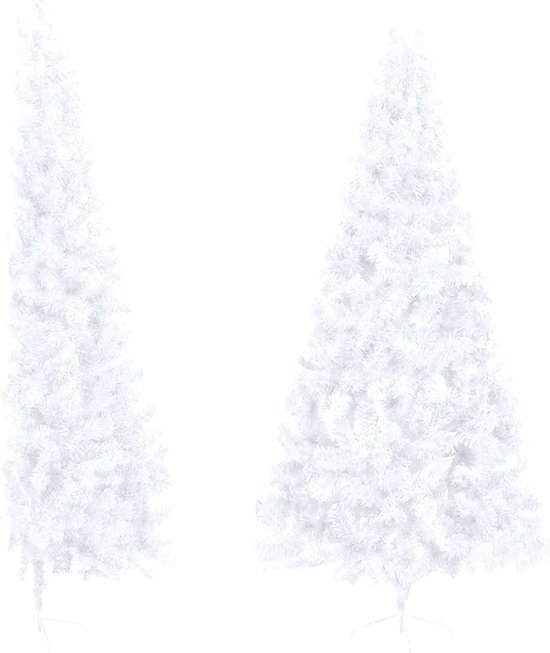 vidaXL Kunstkerstboom Half 240 cm PVC Groen
