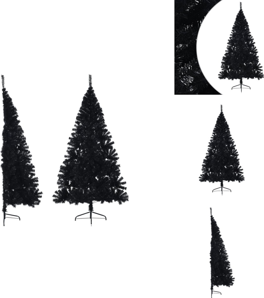 vidaXL Kunstkerstboom half 240 cm PVC zwart