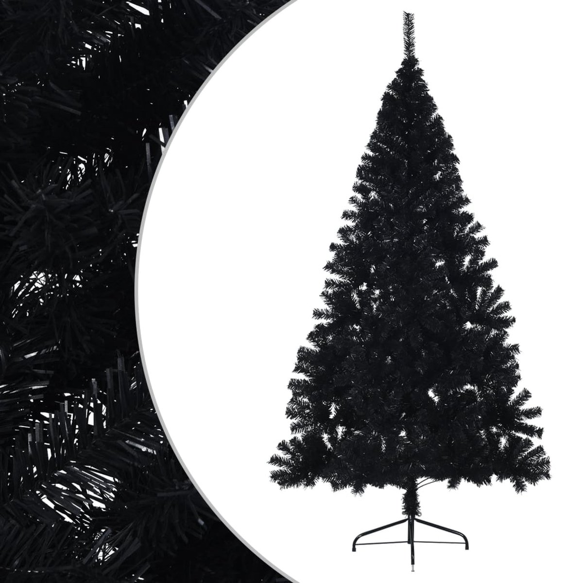 vidaXL Kunstkerstboom half 240 cm PVC zwart