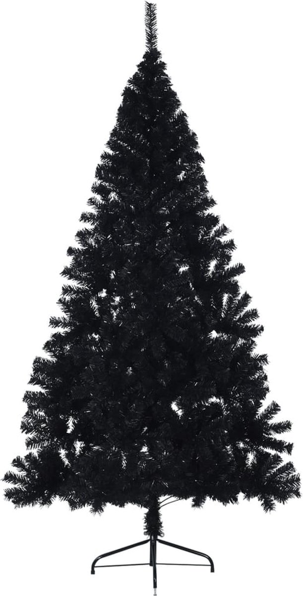 vidaXL Kunstkerstboom half 240 cm PVC zwart