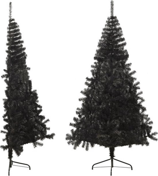 vidaXL Kunstkerstboom half 240 cm PVC zwart