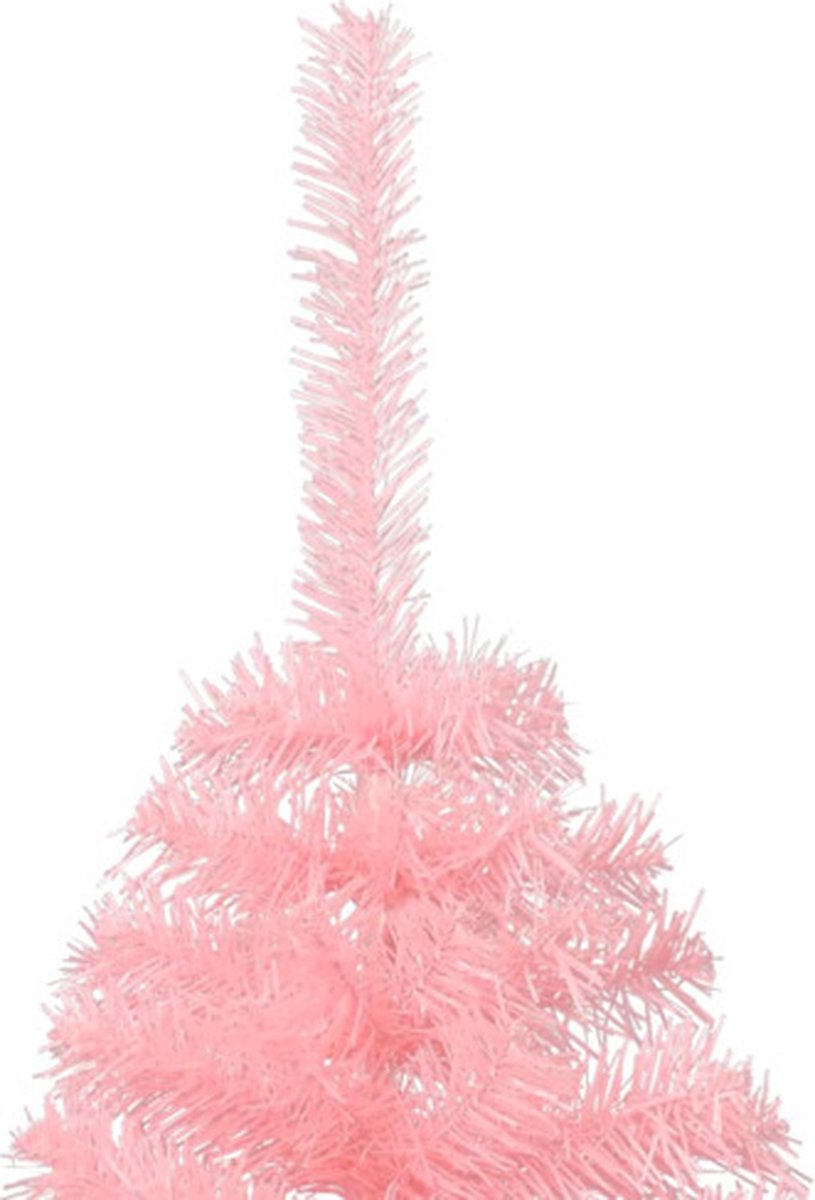 vidaXL Kunstkerstboom half 240 cm roze PVC met standaard