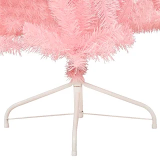 vidaXL Kunstkerstboom half 240 cm roze PVC met standaard