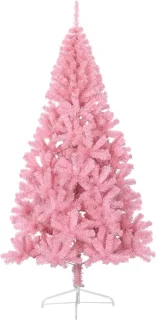 vidaXL Kunstkerstboom half 240 cm roze PVC met standaard