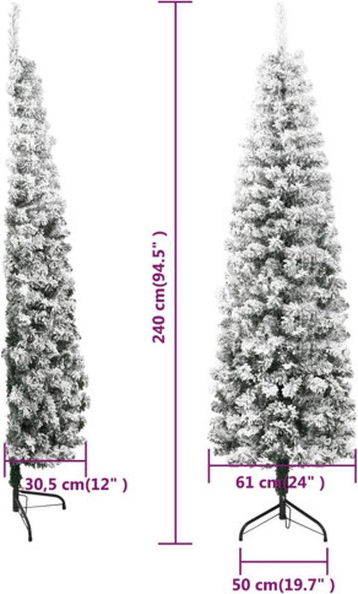 vidaXL Kunstkerstboom Half 240 cm Sneeuw