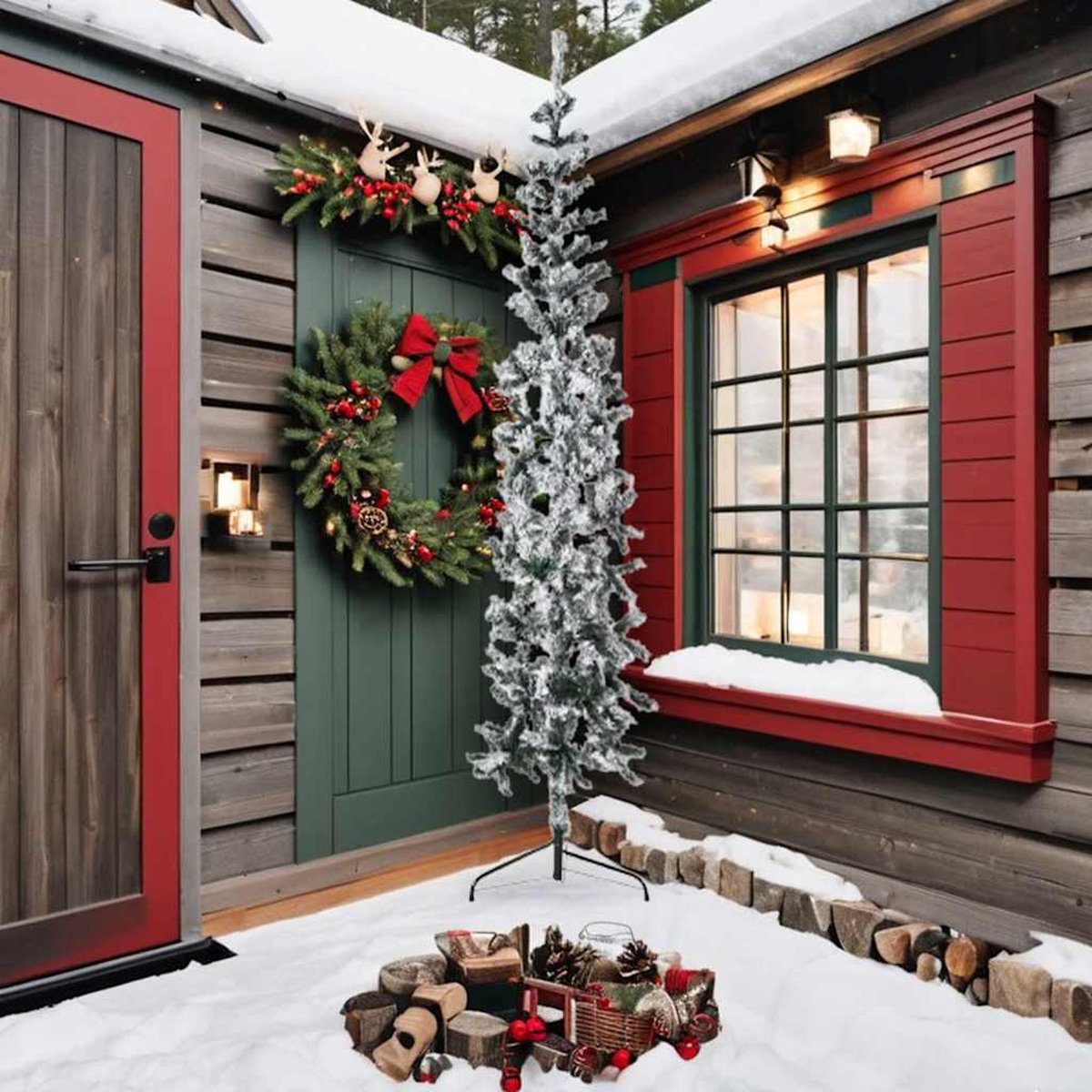 vidaXL Kunstkerstboom Half 240 cm Sneeuw