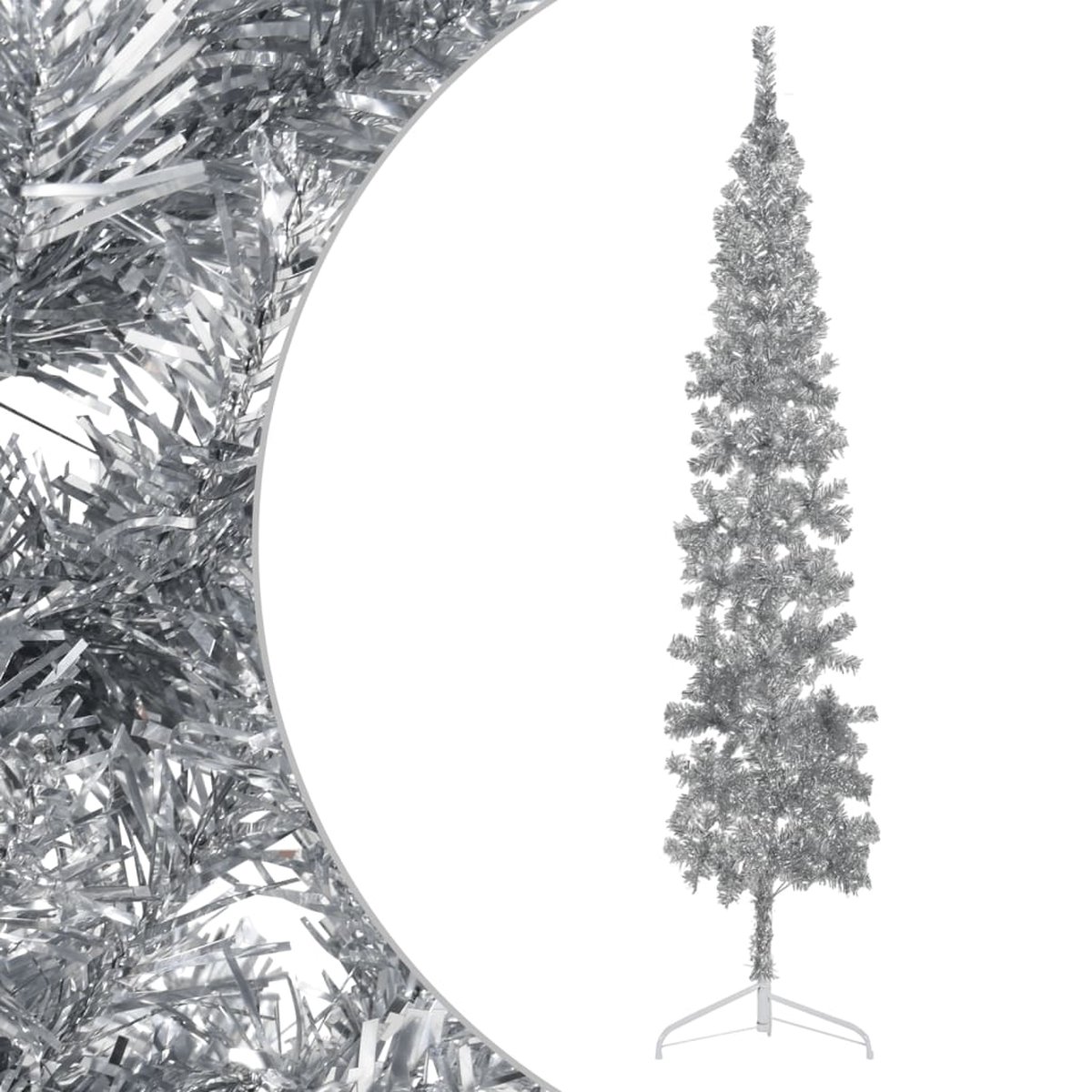 vidaXL Kunstkerstboom Half 240 cm Zilverkleurig