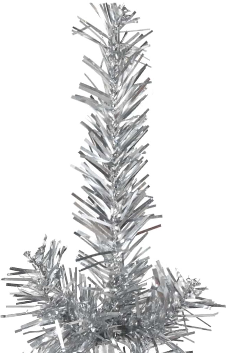 vidaXL Kunstkerstboom Half 240 cm Zilverkleurig