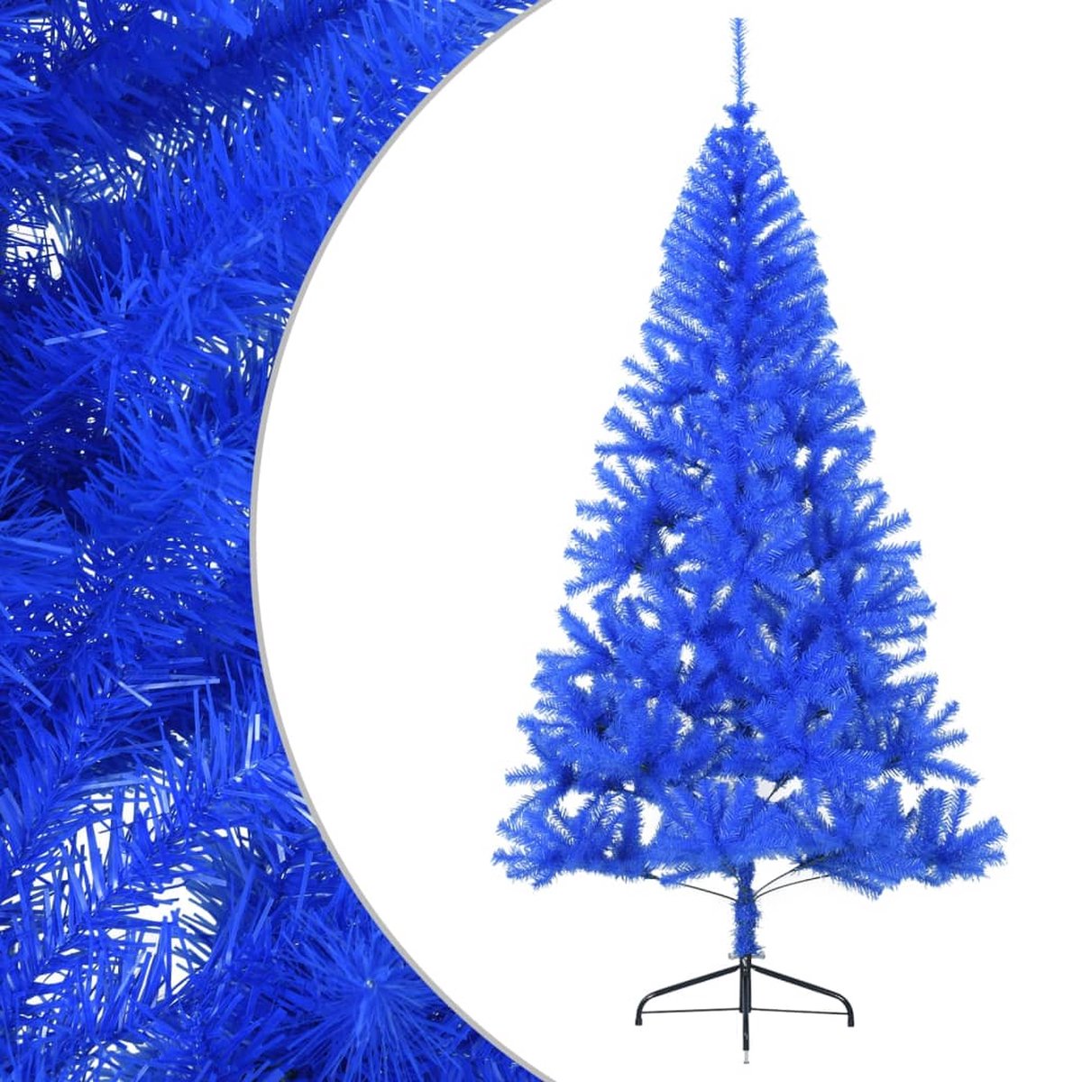 vidaXL Kunstkerstboom half blauw 180 cm met standaard PVC