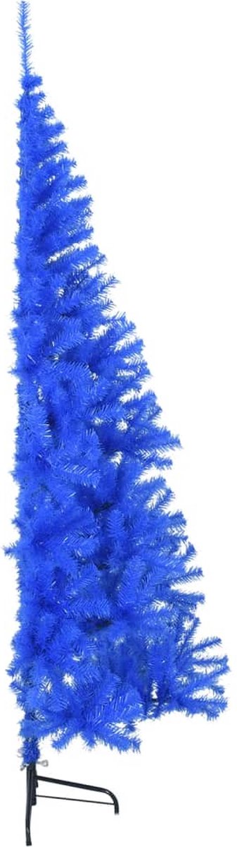 vidaXL Kunstkerstboom half blauw 180 cm met standaard PVC