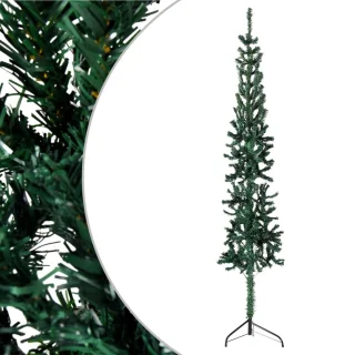vidaXL Kunstkerstboom half groen 120 cm met standaard smal