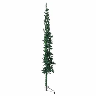 vidaXL Kunstkerstboom half groen 120 cm met standaard smal