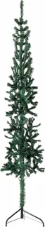vidaXL Kunstkerstboom half groen 120 cm met standaard smal