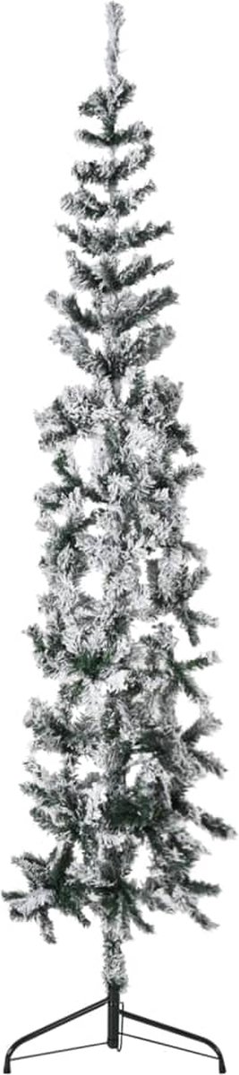 vidaXL Kunstkerstboom half met sneeuw 180 cm