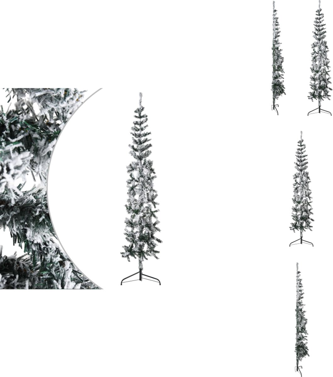 vidaXL Kunstkerstboom half met sneeuw 180 cm