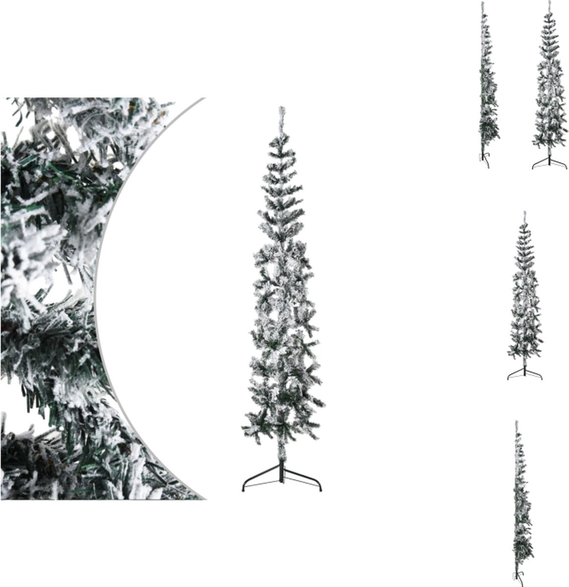vidaXL Kunstkerstboom half met sneeuw 180 cm
