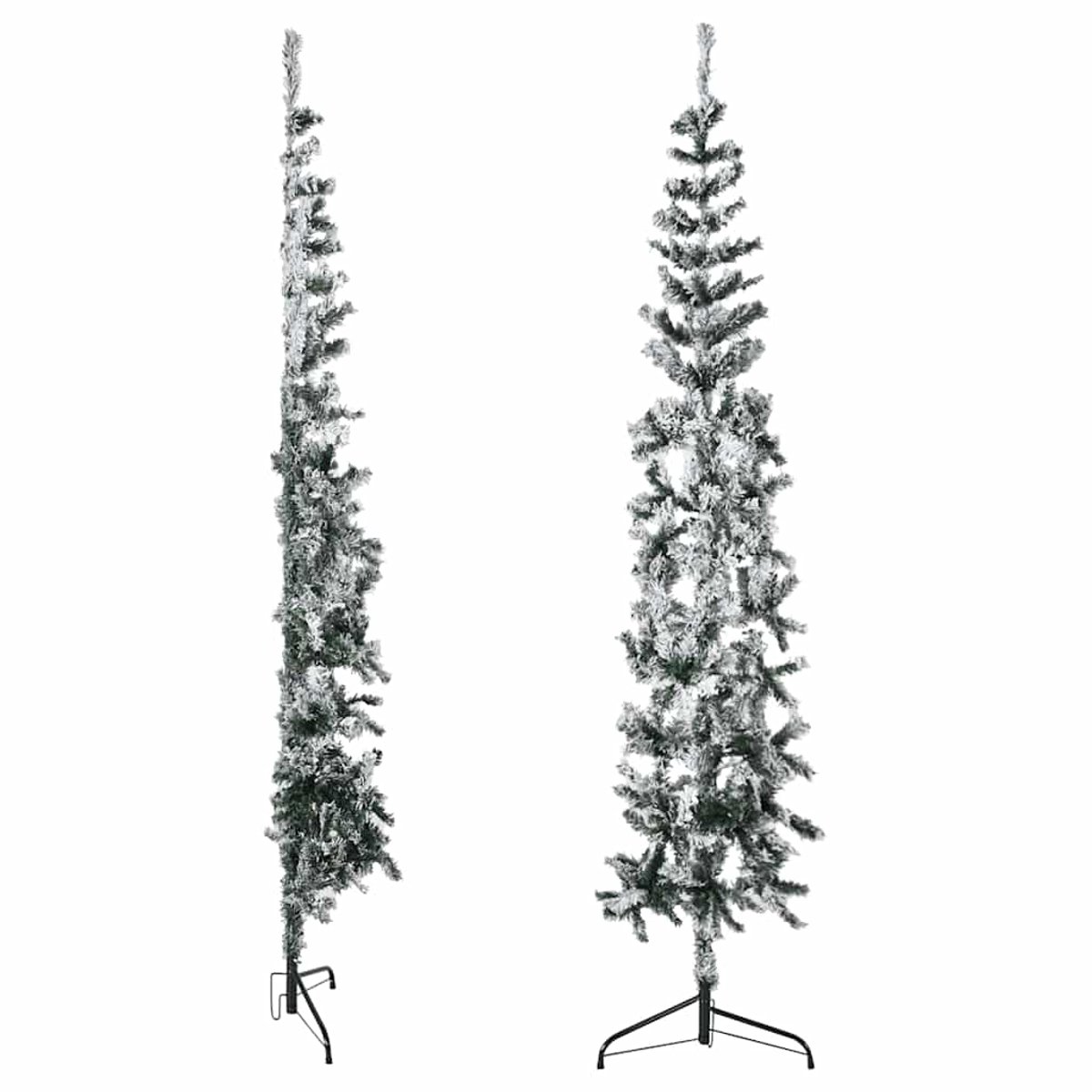 vidaXL Kunstkerstboom half met sneeuw 180 cm
