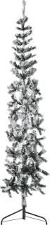 vidaXL Kunstkerstboom half met sneeuw 210 cm