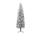 vidaXL Kunstkerstboom half met sneeuw 210 cm