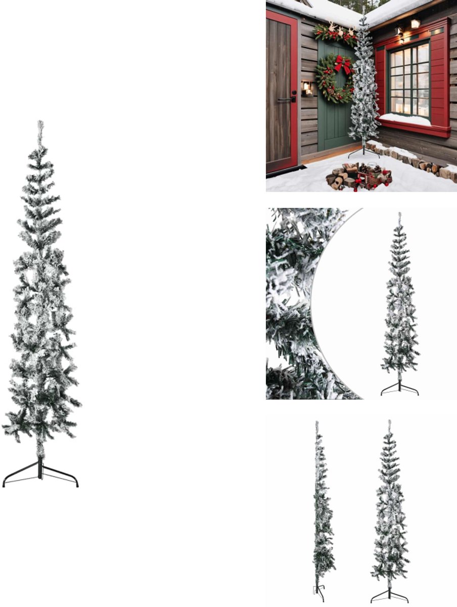 vidaXL Kunstkerstboom Half met Sneeuw 240 cm