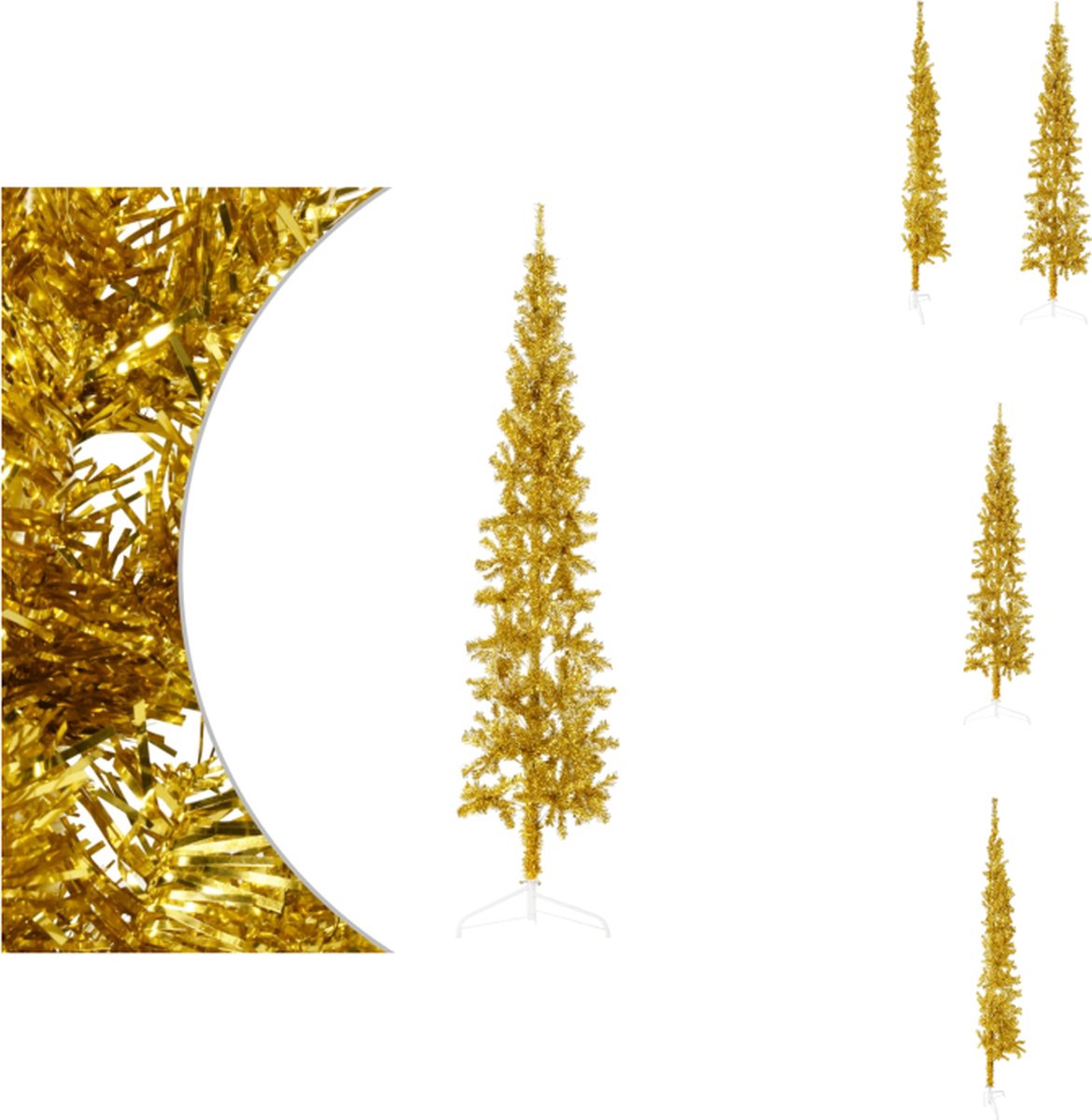 vidaXL Kunstkerstboom half met standaard 240 cm goud