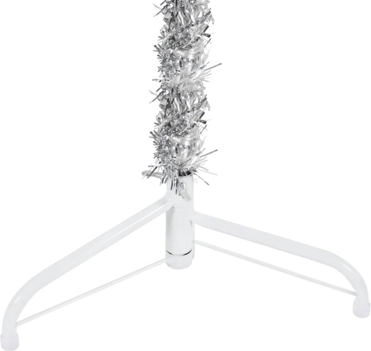 vidaXL Kunstkerstboom half met standaard 240 cm zilverkleurig