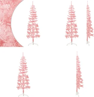 vidaXL Kunstkerstboom half smal 120 cm roze
