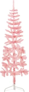 vidaXL Kunstkerstboom half smal 120 cm roze