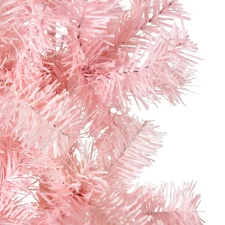 vidaXL Kunstkerstboom half smal 120 cm roze