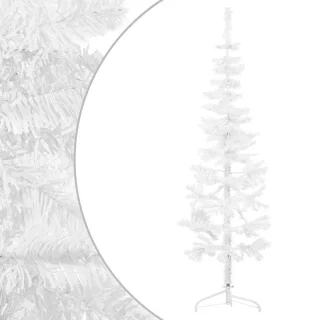 vidaXL Kunstkerstboom Half Smal 120 cm Wit