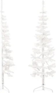 vidaXL Kunstkerstboom Half Smal 120 cm Wit