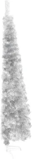 vidaXL Kunstkerstboom Half Smal 150 cm Zilverkleurig