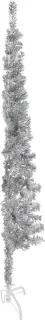 vidaXL Kunstkerstboom Half Smal 150 cm Zilverkleurig