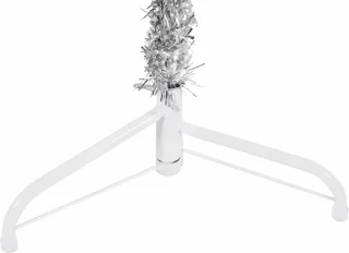 vidaXL Kunstkerstboom Half Smal 150 cm Zilverkleurig