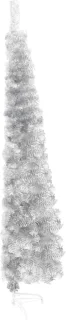 vidaXL Kunstkerstboom Half Smal 150 cm Zilverkleurig