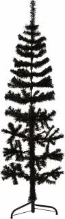 vidaXL Kunstkerstboom half smal 150 cm zwart