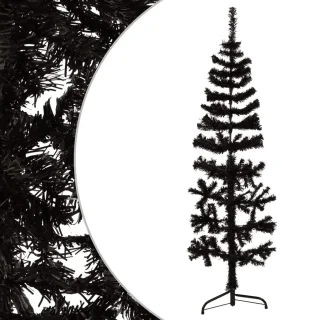 vidaXL Kunstkerstboom half smal 150 cm zwart