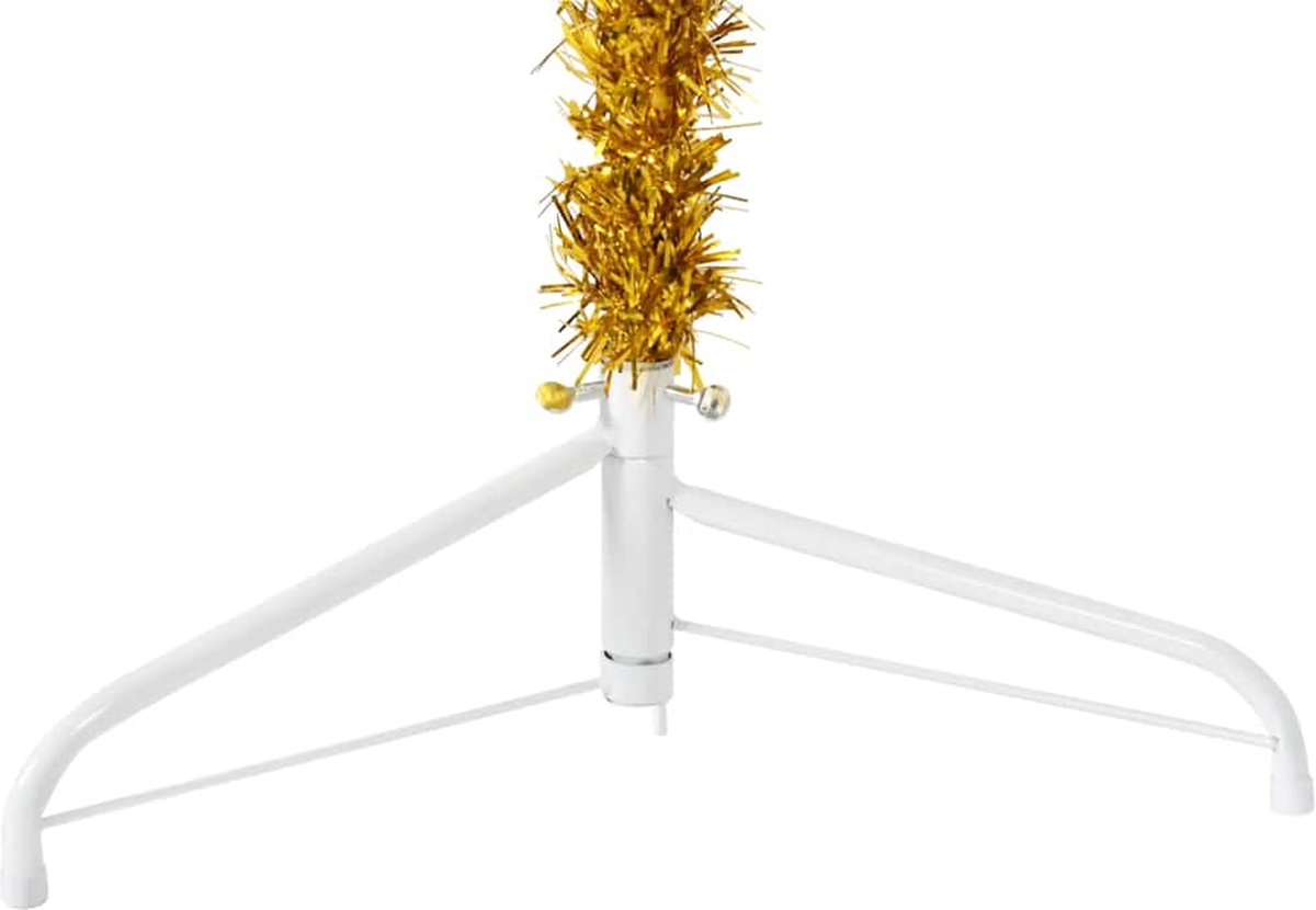 vidaXL Kunstkerstboom half smal 180 cm goudkleurig