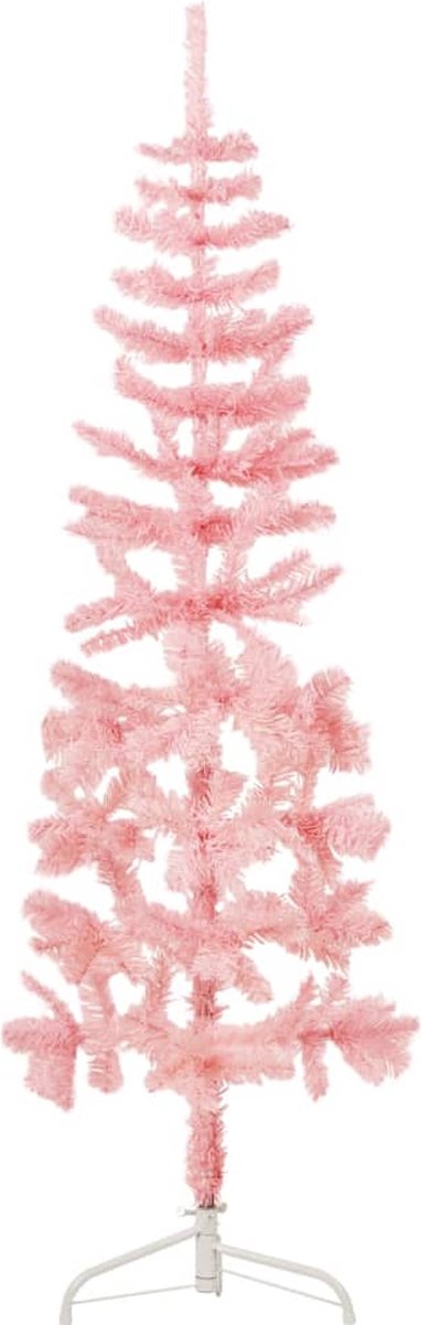 vidaXL Kunstkerstboom Half Smal 180 cm Roze