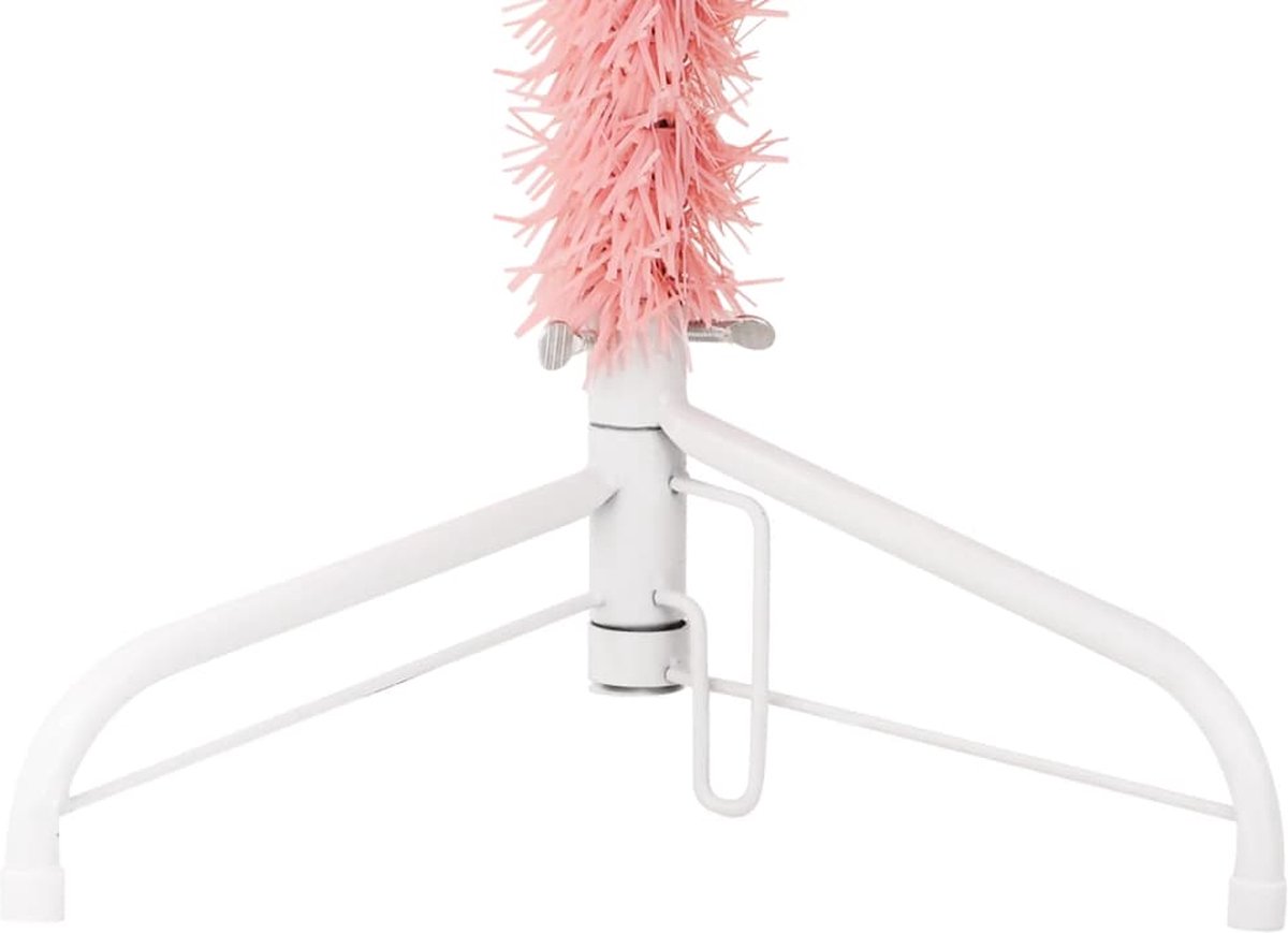 vidaXL Kunstkerstboom Half Smal 180 cm Roze