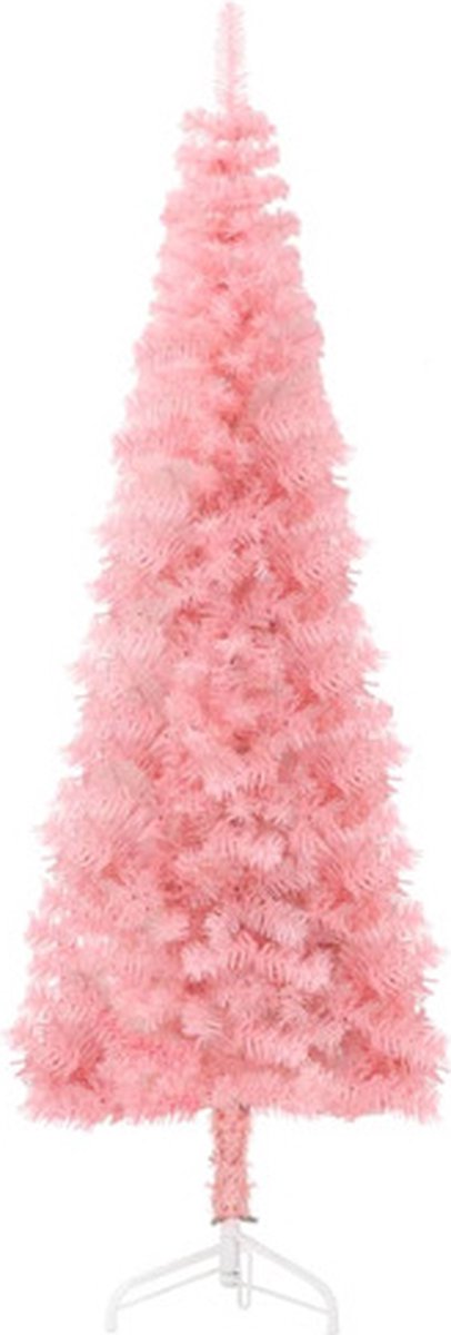 vidaXL Kunstkerstboom Half Smal 180 cm Roze