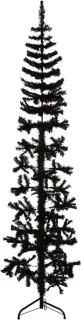 vidaXL Kunstkerstboom half smal 180 cm zwart