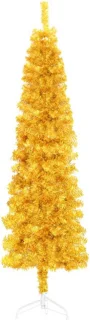 vidaXL Kunstkerstboom Half Smal 210 cm Goudkleurig