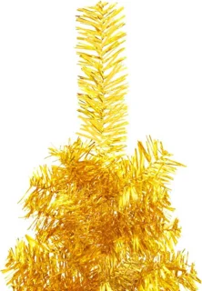 vidaXL Kunstkerstboom Half Smal 210 cm Goudkleurig