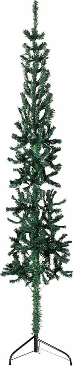 vidaXL Kunstkerstboom half smal 210 cm groen