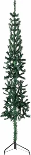 vidaXL Kunstkerstboom half smal 210 cm groen