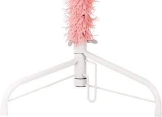 vidaXL Kunstkerstboom half smal 210 cm roze met standaard