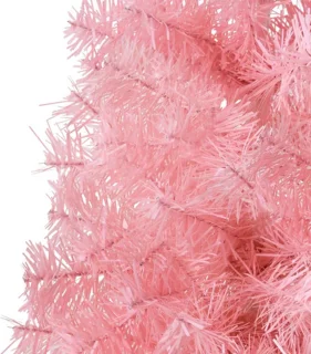 vidaXL Kunstkerstboom half smal 210 cm roze met standaard